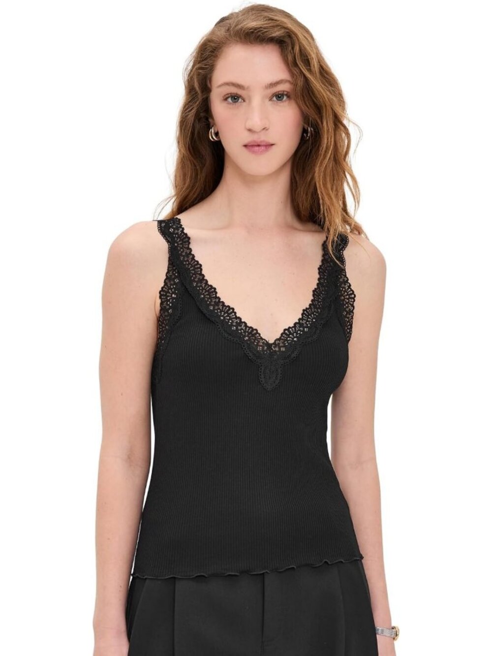 Lace-Trim Ribbed Tank Top for Women - Stylish, Comfortable, Versatile Summer